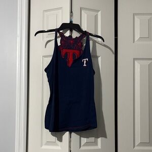 Navy Blue Texas Rangers Tank Top